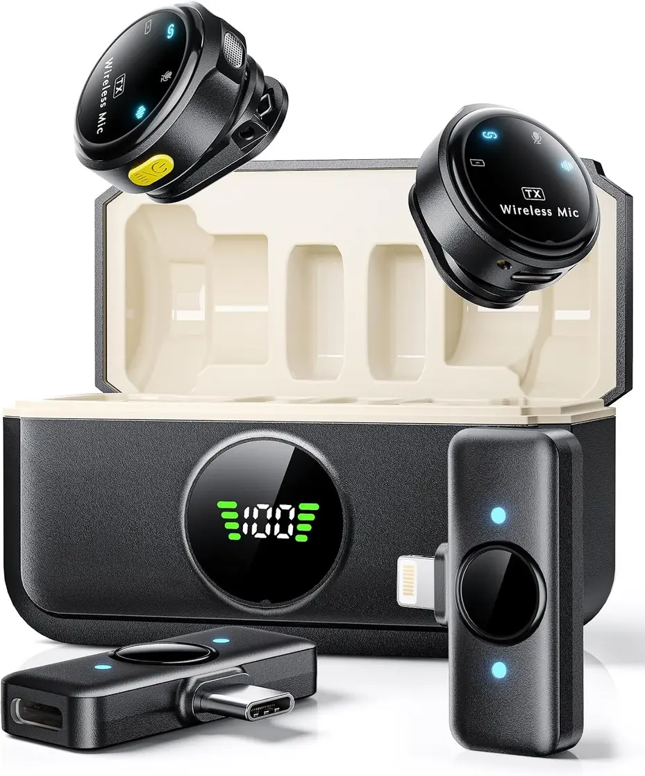 Case de carregamento aberto do microfone Suphyee K13 com transmissores e receptores