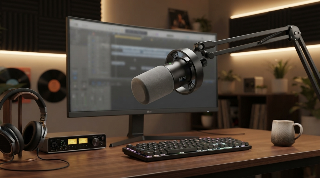 FIFINE Microfone dinâmico, microfone para PC