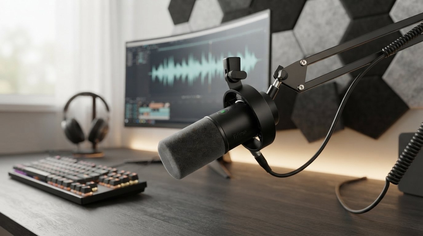 FIFINE Microfone dinâmico, microfone para PC