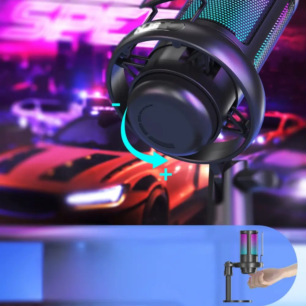 Microfone Gamer RGB