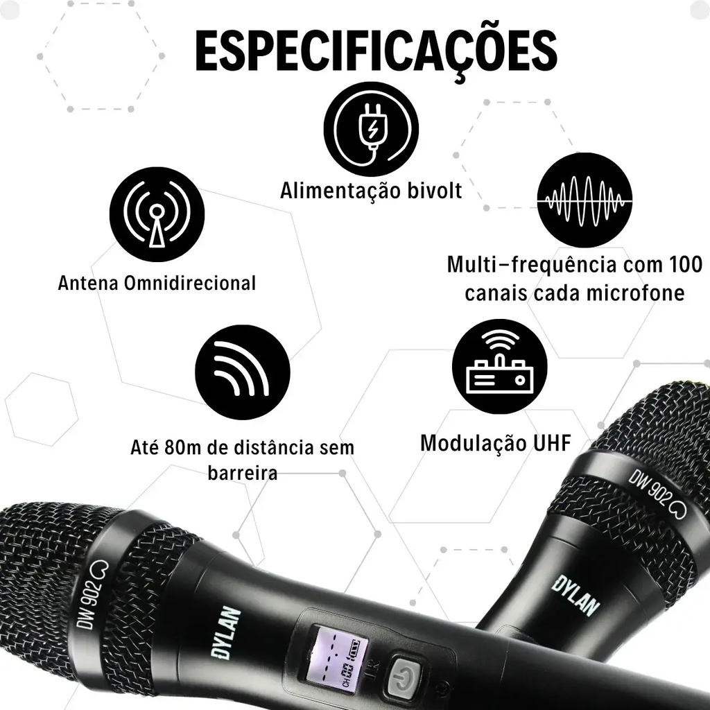 Microfone Sem Fio Dylan DW-902 Power UHF Vale a Pena?