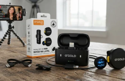 Microfone de Lapela sem Fio Bluetooth PRO