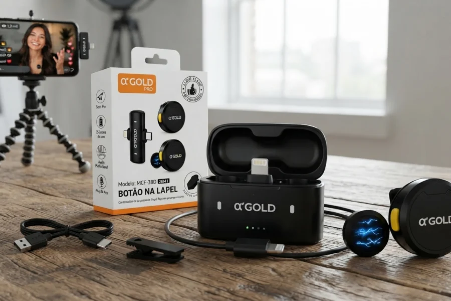 Microfone de Lapela sem Fio Bluetooth PRO