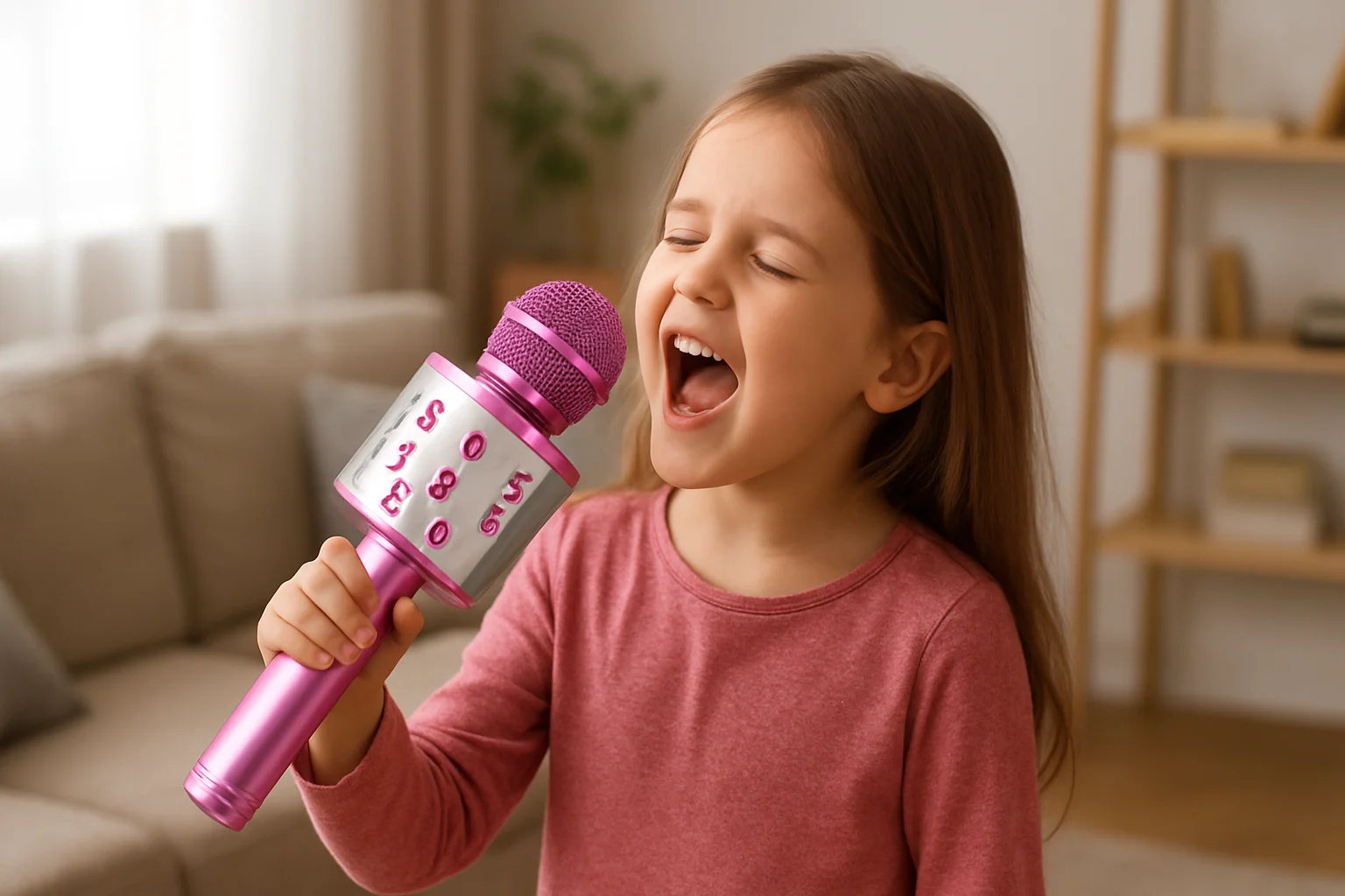 Microfone Infantil Karaoke Sem Fio Recarregável USB