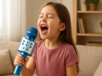 Microfone Infantil Karaoke Sem Fio Recarregável USB