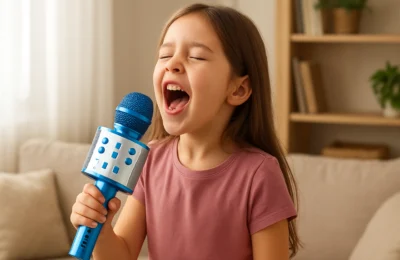 Microfone Infantil Karaoke Sem Fio Recarregável USB