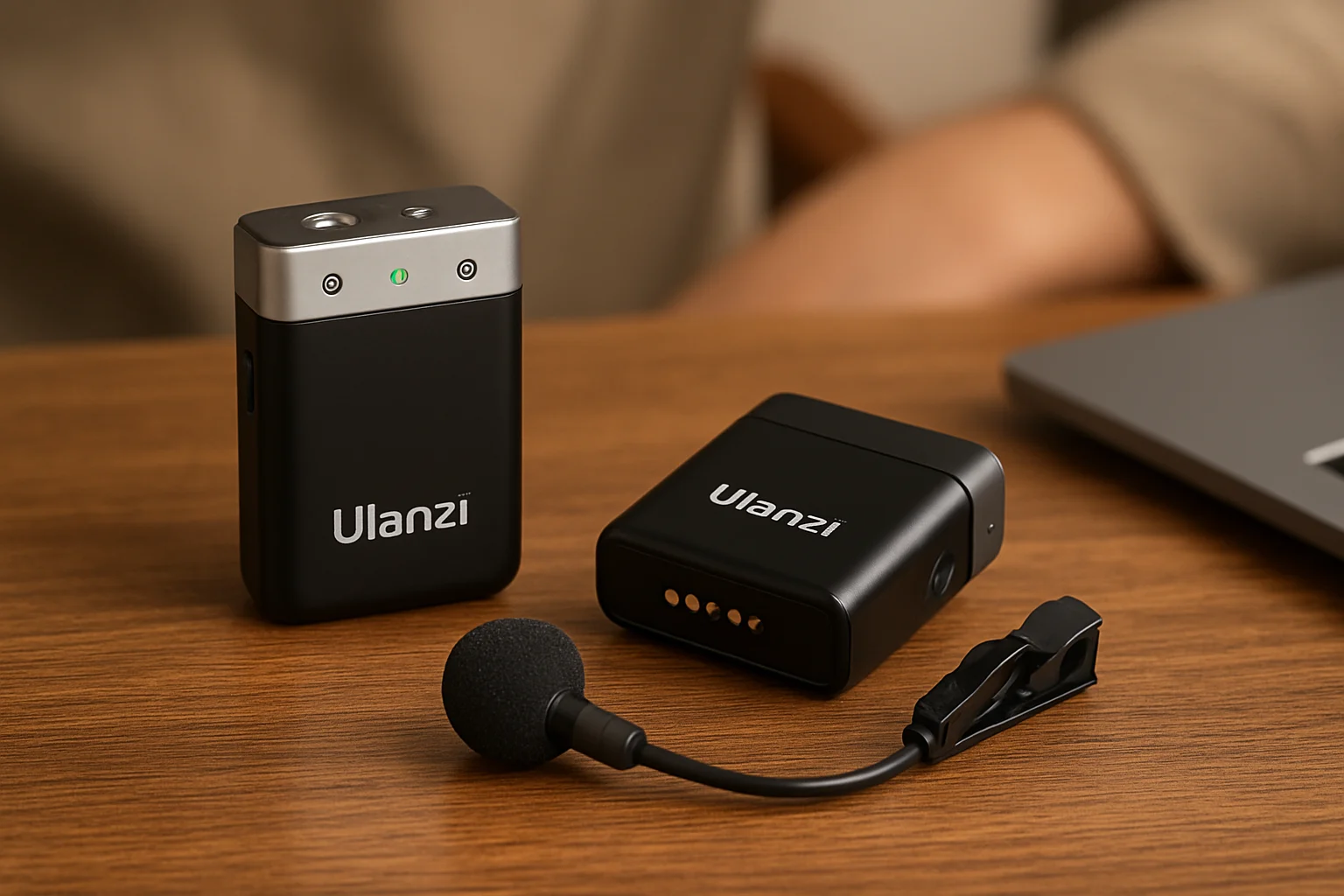 Microfone Lapela Duplo Sem Fio Ulanzi U-mic Am18 Cabo
