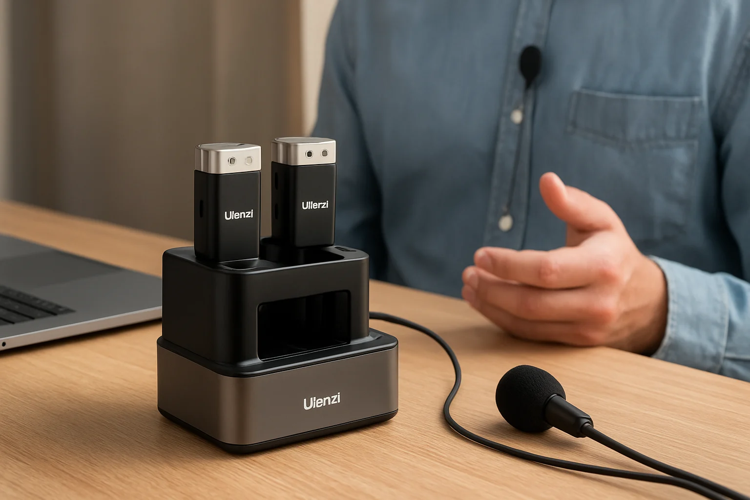 Microfone Lapela Duplo Sem Fio Ulanzi U-mic Am18 Cabo — imagem 2