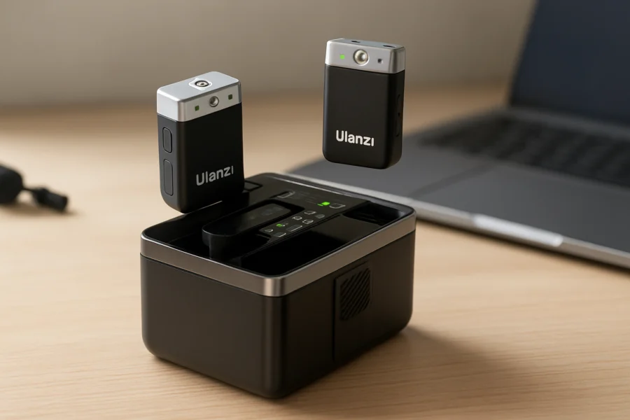 Microfone Lapela Duplo Sem Fio Ulanzi U-mic Am18 Cabo